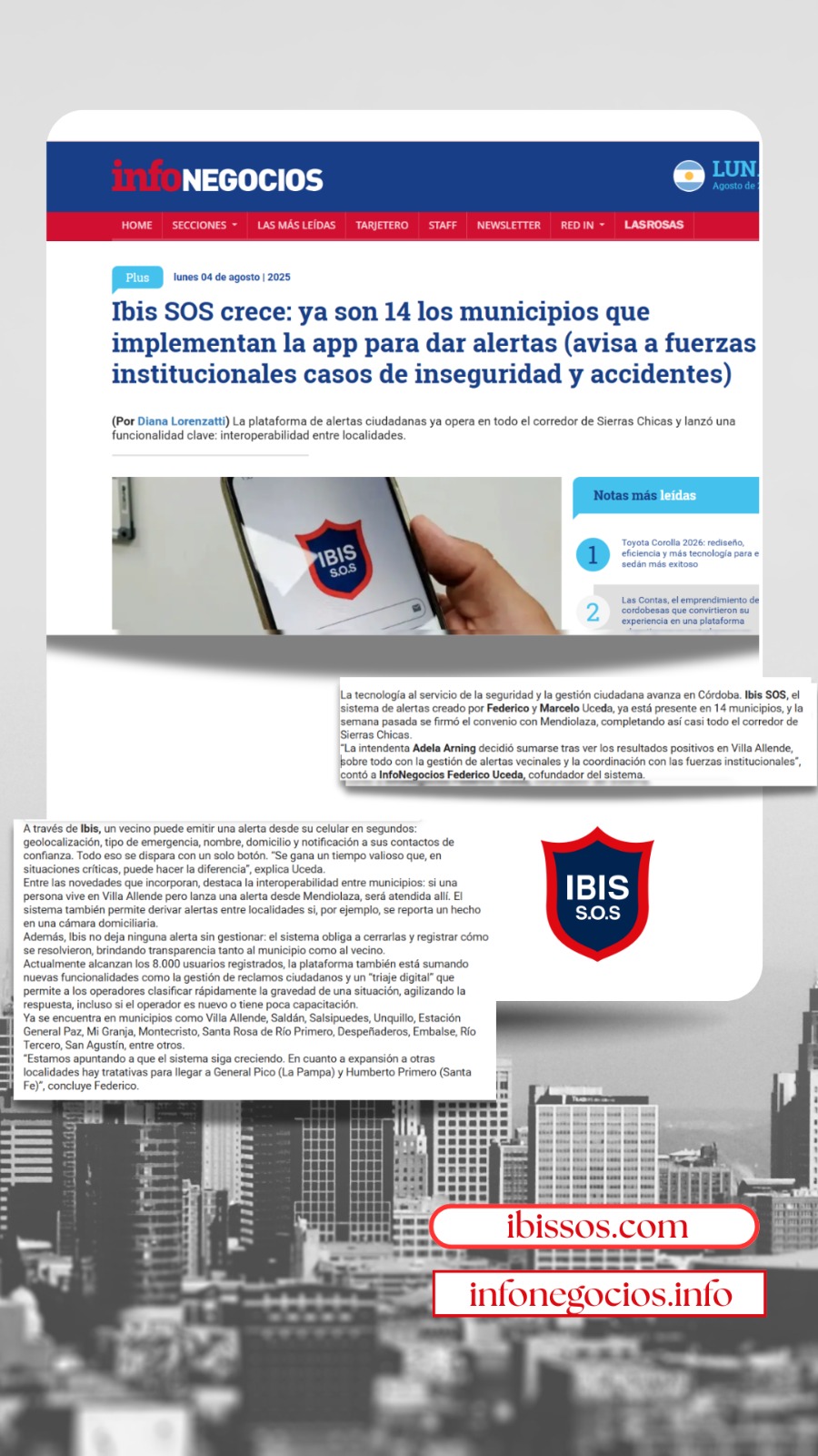 Ibis SOS continúa creciendo: ya son 13 los municipios que implementan la app de alertas ciudadanas